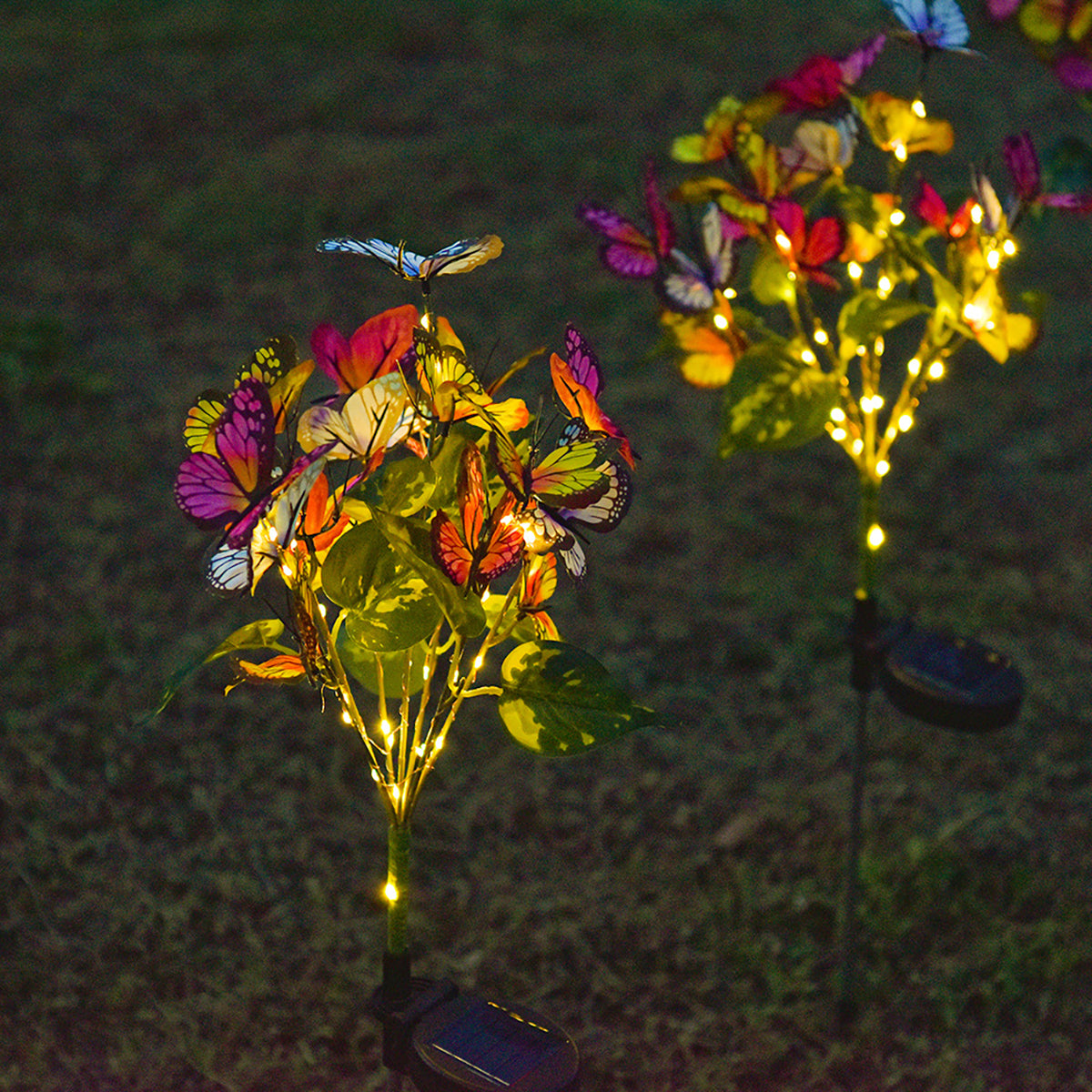 Solar Glow Butterfly Garden Flower Stakes – Colour Changing LED Outdoor Lights - Truly Yours