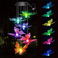Solar Powered Butterfly Wind Chime - Color Changing LED Hanging Garden Decor - Truly Yours