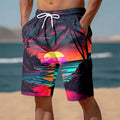 Men’s Tropical Sunset Beach Swim Shorts - Truly Yours