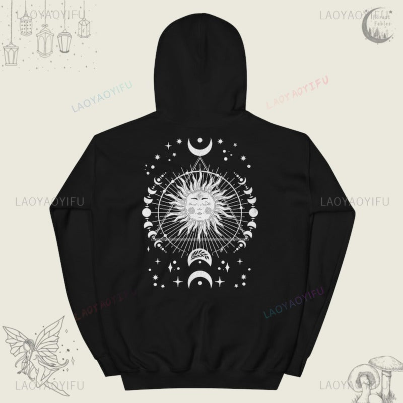 Celestial Sun and Moon Phase Hoodie - Truly Yours