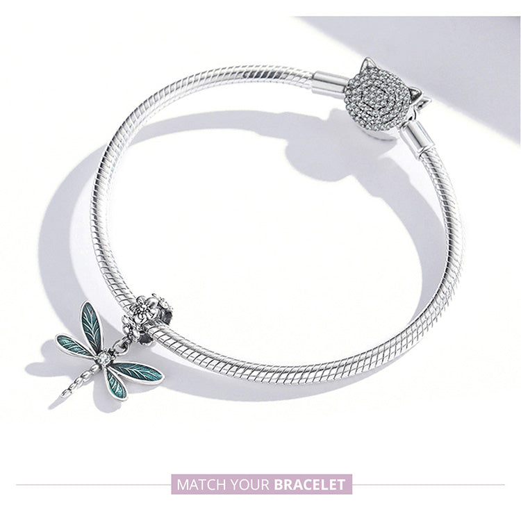925 Sterling Silver Dragonfly Pendant Charm - Truly Yours