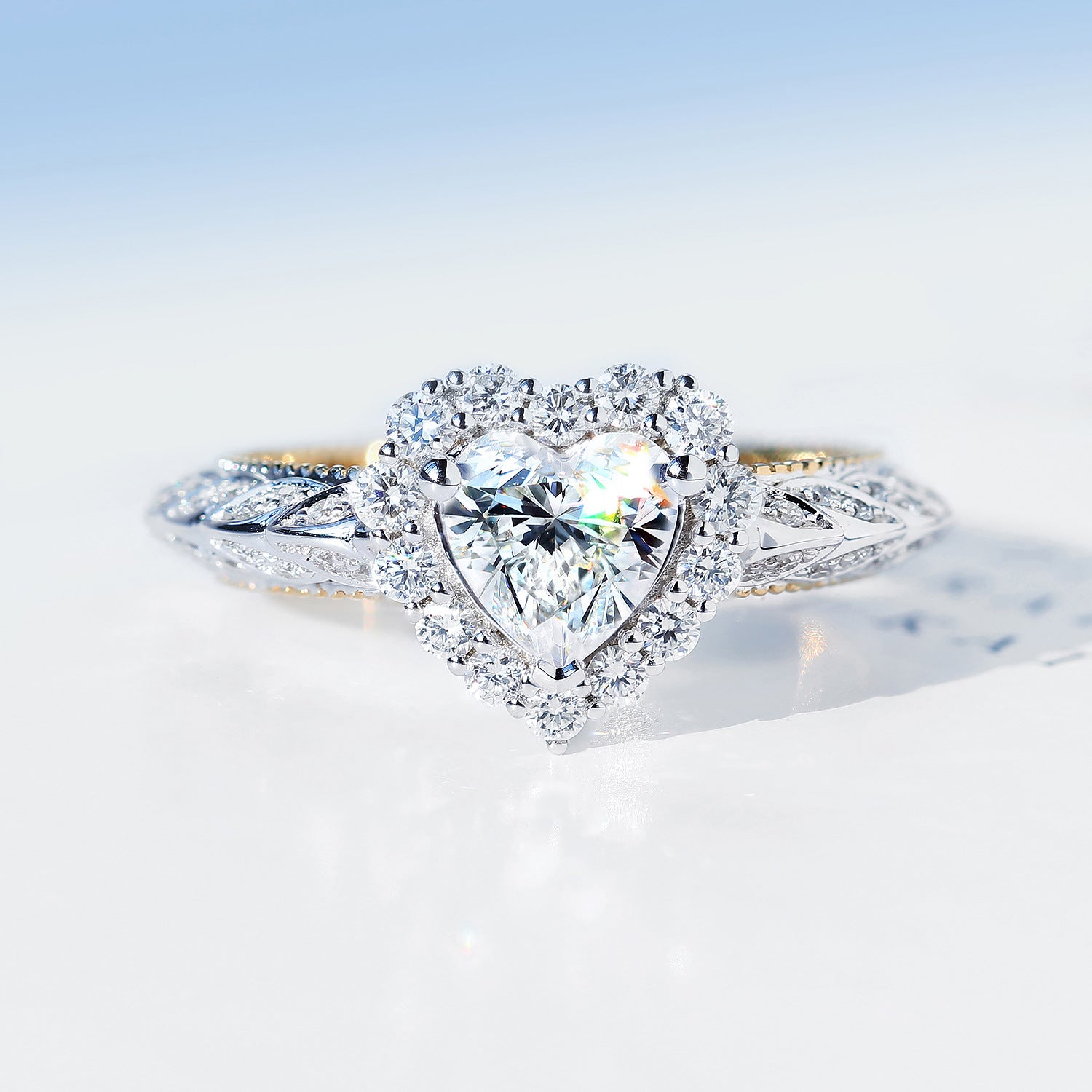 Resizable 925 Sterling Silver Heart Ring with Sparkling Zircon - Truly Yours