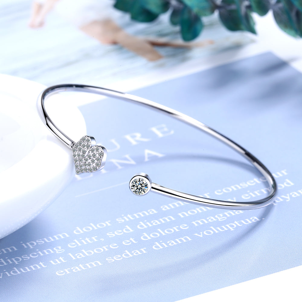 925 Sterling Silver Crystal Charm Bangle - Butterfly/Dragonfly/Heart Designs - Truly Yours