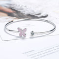 925 Sterling Silver Crystal Charm Bangle - Butterfly/Dragonfly/Heart Designs - Truly Yours