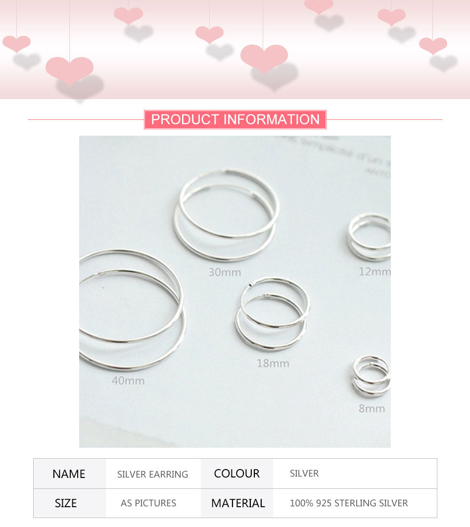 925 Sterling Silver Classic Hoop Earrings - Truly Yours