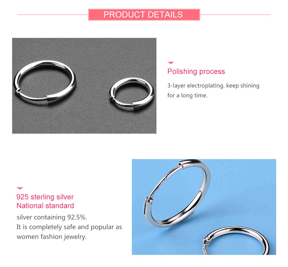 925 Sterling Silver Classic Hoop Earrings - Truly Yours