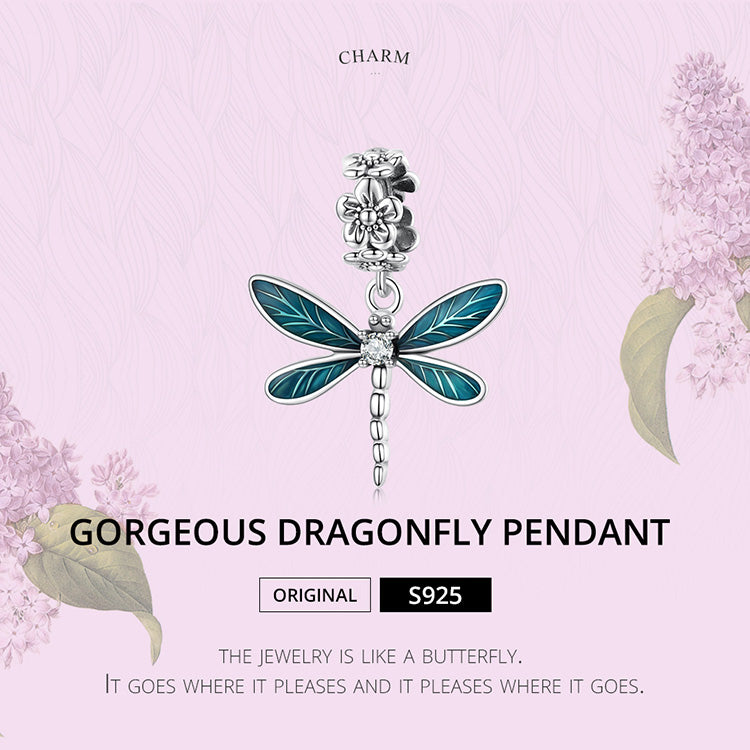 925 Sterling Silver Dragonfly Pendant Charm - Truly Yours