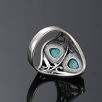 Bohemian Vintage Style Double Teardrop Turquoise Ring