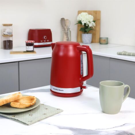 Hamilton Beach Ella Kettle Toaster & Microwave Set Red - Truly Yours