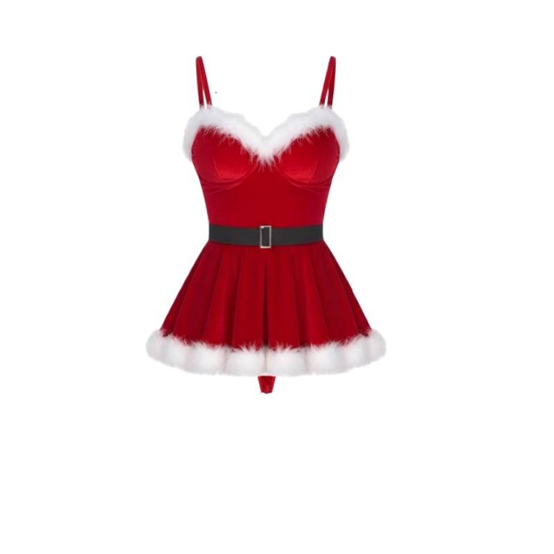 Red Velvet Christmas Santa Lingerie Dress