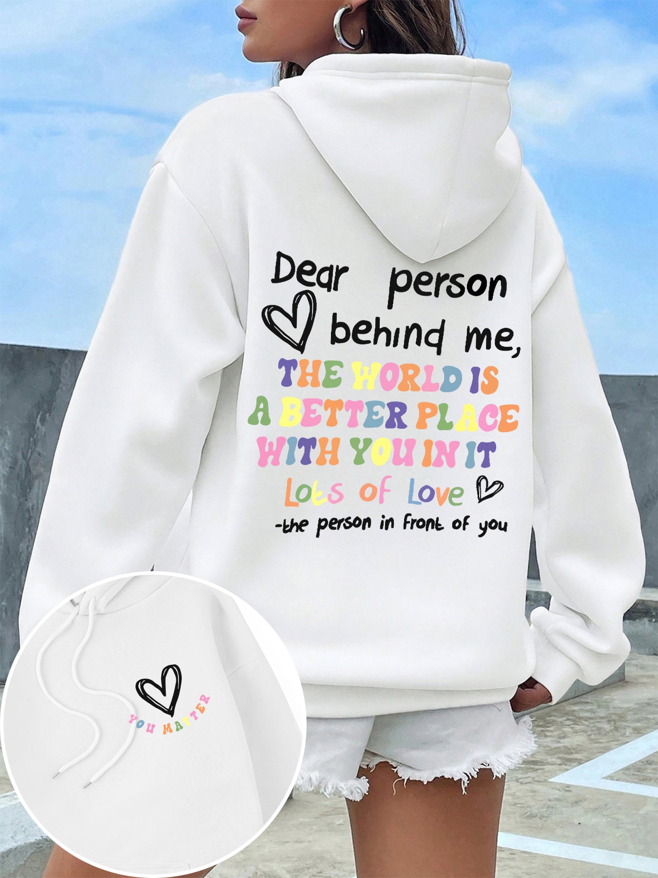 Dear Person Behind Me" Mental Health Awareness Oversized Hoodie