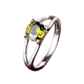 925 Sterling Silver Peridot Birthstone Ring – August Birthstone Solitaire Ring