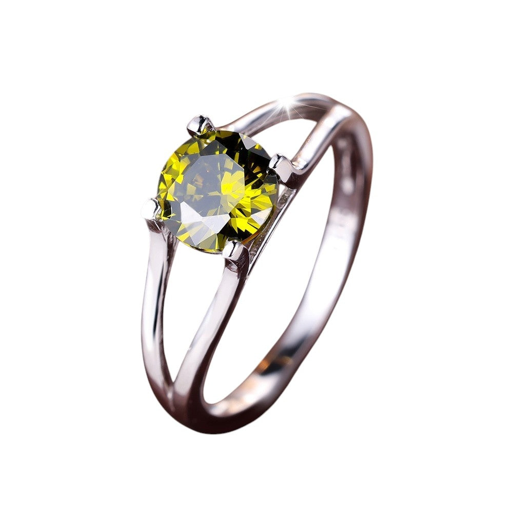 925 Sterling Silver Peridot Birthstone Ring – August Birthstone Solitaire Ring