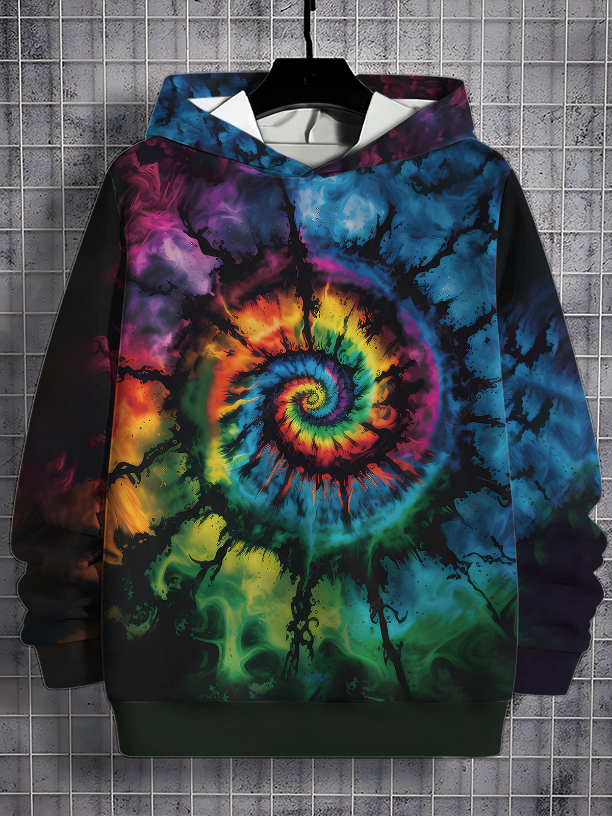 Unisex Rainbow Spiral Tie-Dye Hoodie