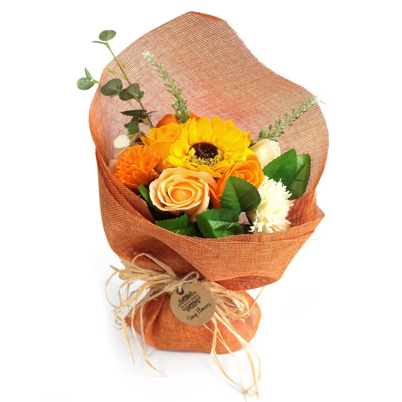 Standing Soap Flower Bouquet - 6 Colours Orange Soap Flower Bouquets