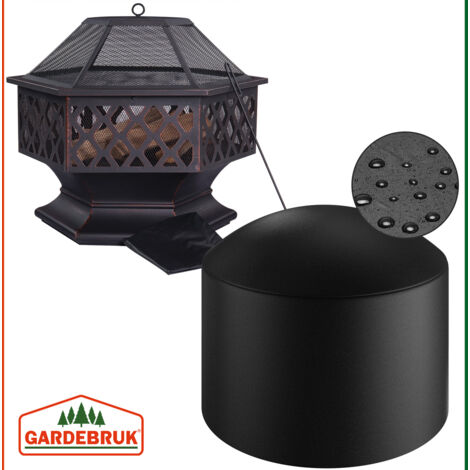 Hexagonal Outdoor Fire Pit with Spark Screen, Poker, and Waterproof Weather Cover - Truly Yours