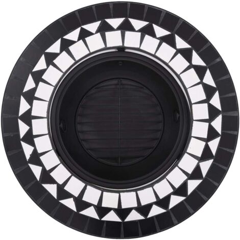 Mosaic Fire Pit Black and White 68cm Ceramic - Truly Yours
