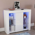 Azura LED Sideboard Large 1 Door Modern High Gloss Storage Cabinet Cupboard, White - Truly Yours
