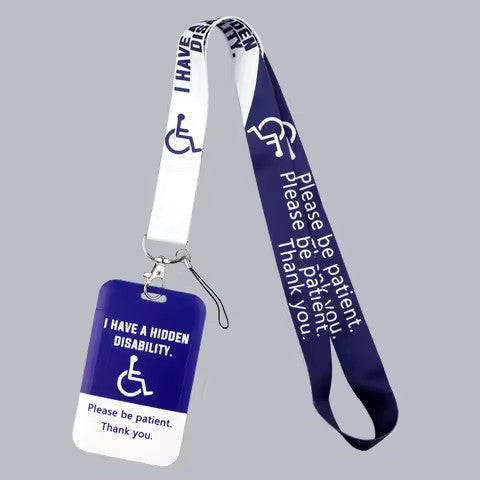 💙 Hidden Disability Awareness Lanyard & ID Holder – Supportive Neck Strap Keychain for Keys, ID Cards & Phones 💙