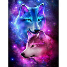 🐺 Galaxy Wolf 5D Diamond Painting Kit – Cosmic Wolf Diamond Art Embroidery Craft Set ✨