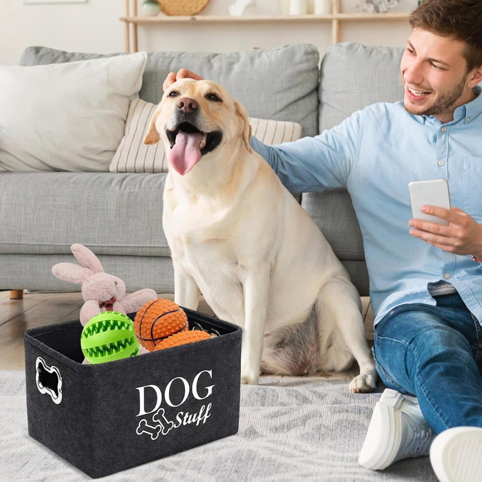 🐾 Dog Toy Storage Basket – Large Pet Toy Organiser Bin with Handles for Dog Accessories & Supplies ✨ - Truly Yours