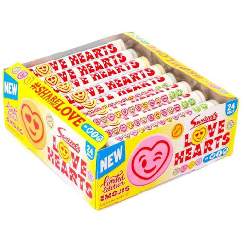 💖 Swizzels Giant Love Hearts Rolls – Pack of 24 Retro Sweet Candy Rolls ✨