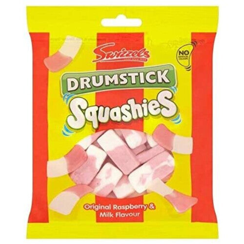 🍬 Swizzels Drumstick Squashies Original – 10 Pack Soft Raspberry & Milk Flavour Sweets ✨