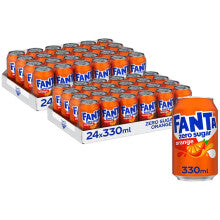 🍊 Fanta Orange Zero Sugar – 48 x 330ml Fizzy Soft Drink Cans ✨