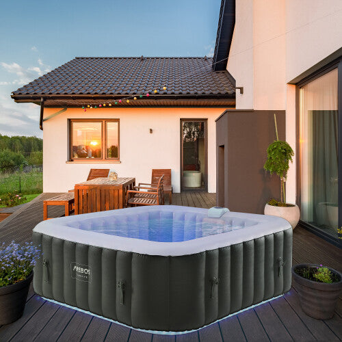 ✨ AREBOS Inflatable Hot Tub Spa – 6 Person Outdoor & Indoor Jacuzzi with LED Lights & 130 Massage Jets ✨