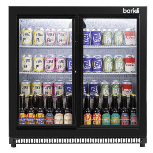🍹 Baridi Double Door Drinks Fridge – 190L Back Bar Cooler with Sliding Glass Doors ✨