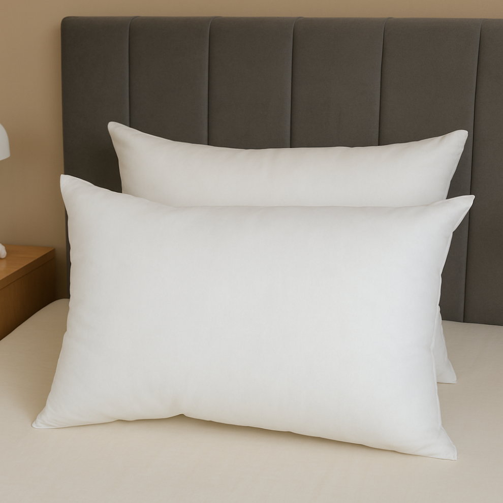 Luxury Hotel Quality Bounce Back Pillows – Extra Filled Pair | Neck, Head & Shoulder Support x2