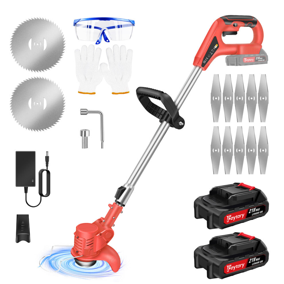 21V Cordless Lawn Trimmer & Grass Cutter with 2 Batteries 🌿⚡