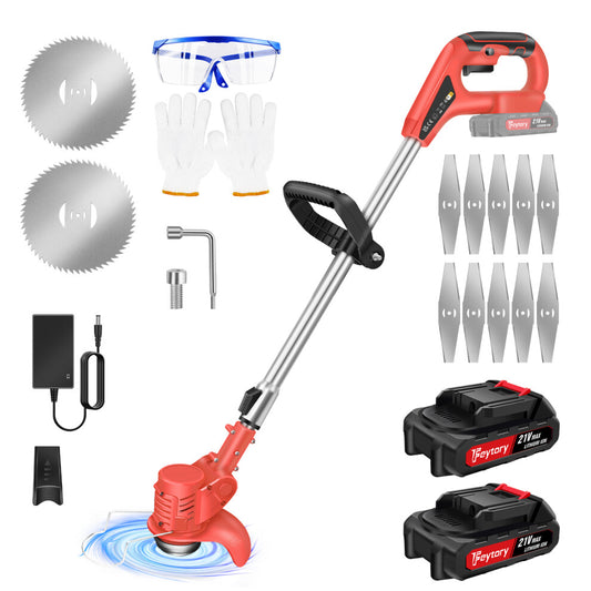 21V Cordless Lawn Trimmer & Grass Cutter with 2 Batteries 🌿⚡ - Truly Yours