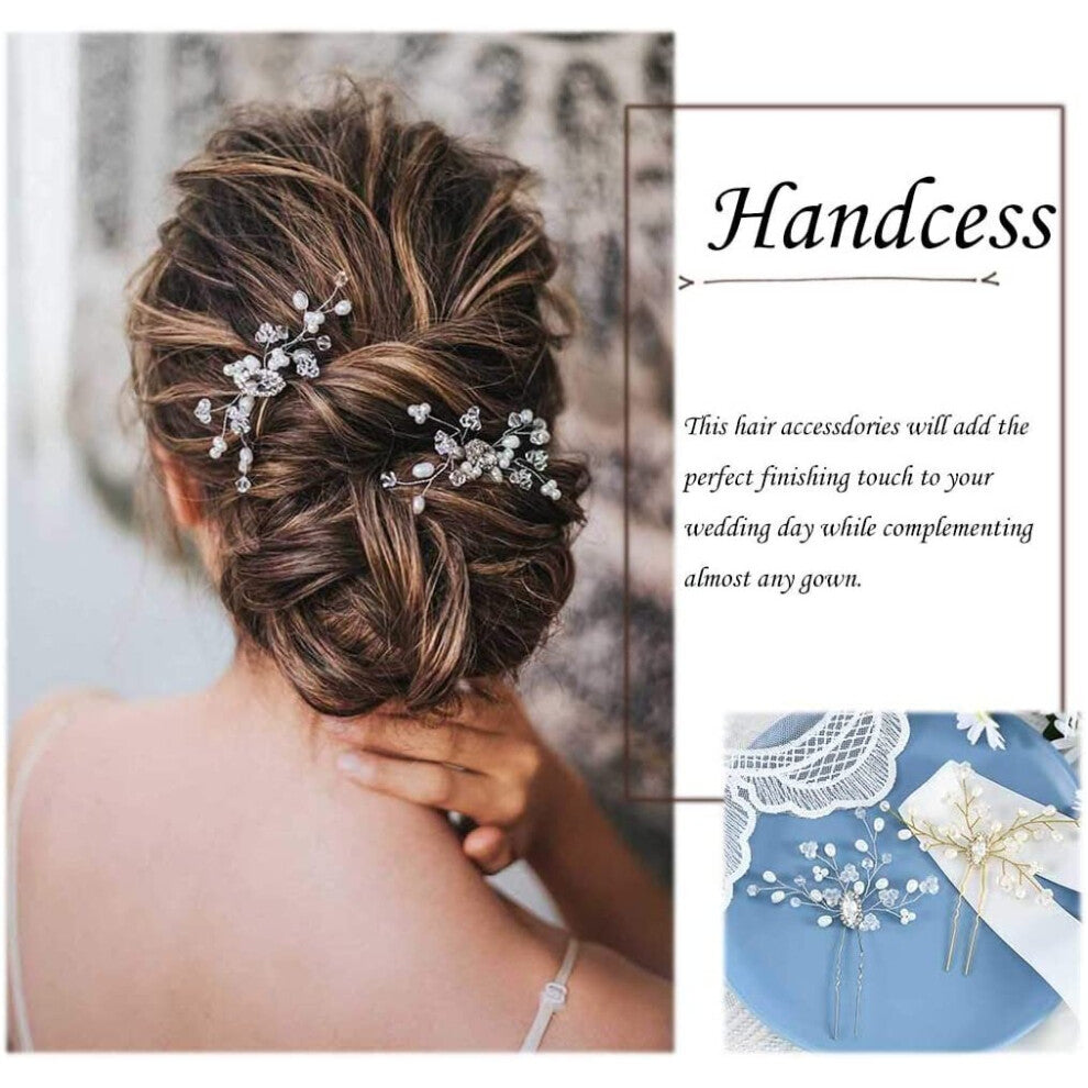 Elegant Silver Crystal & Pearl Bridal Hair Pins – Wedding Hair Accessories for Brides & Bridesmaids (Pack of 2) - Truly Yours