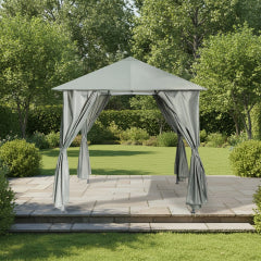 Water Resistant Gazebo With Curtains l