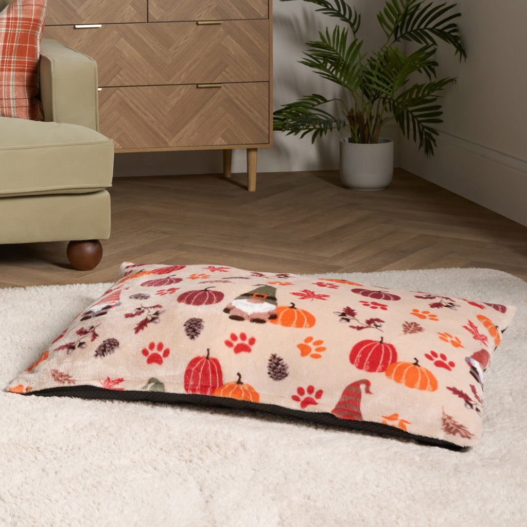 Autumn Paw Print Pet Bed - Natural - Truly Yours