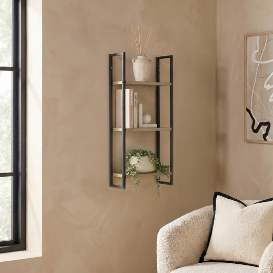 3-Tier Wall Mounted Shelf – Light Wood 🌿🏡 - Truly Yours