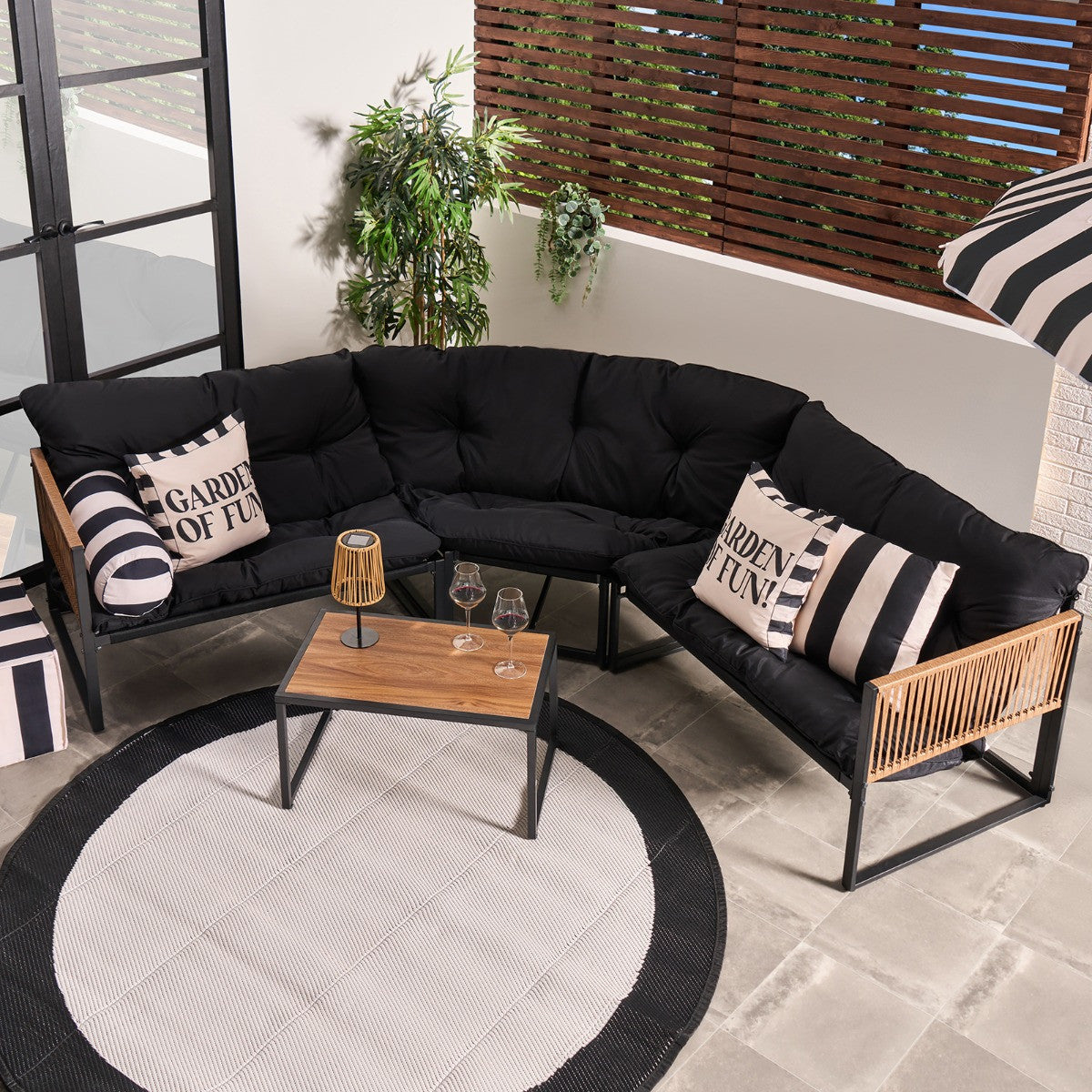 Santorini 5 Seater Corner Sofa Set with Table - Truly Yours