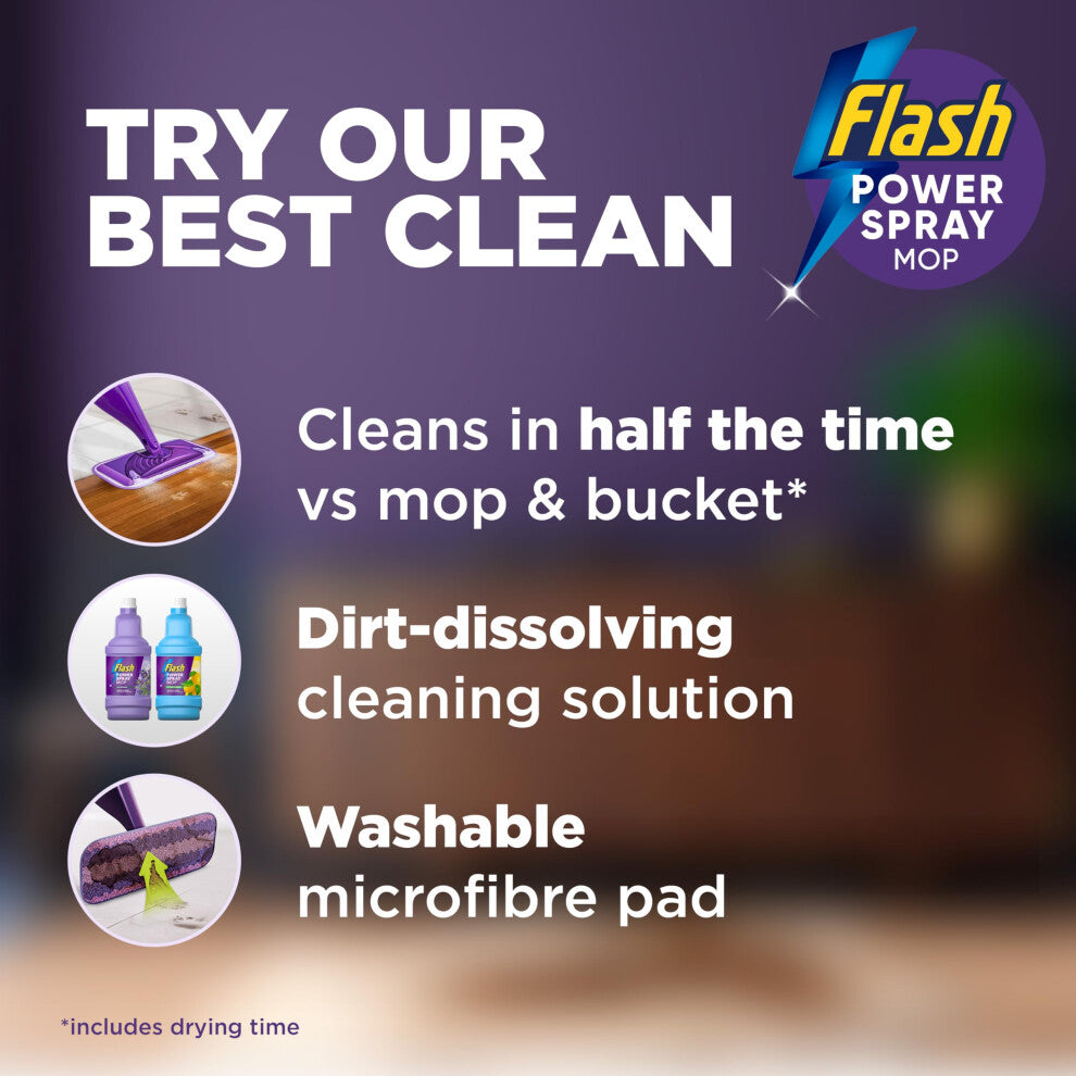 Flash Power Spray Mop Floor Cleaner Starter Kit (1 Washable + 17 Disposable Pads), All-In-One System For Your Floors - Truly Yours