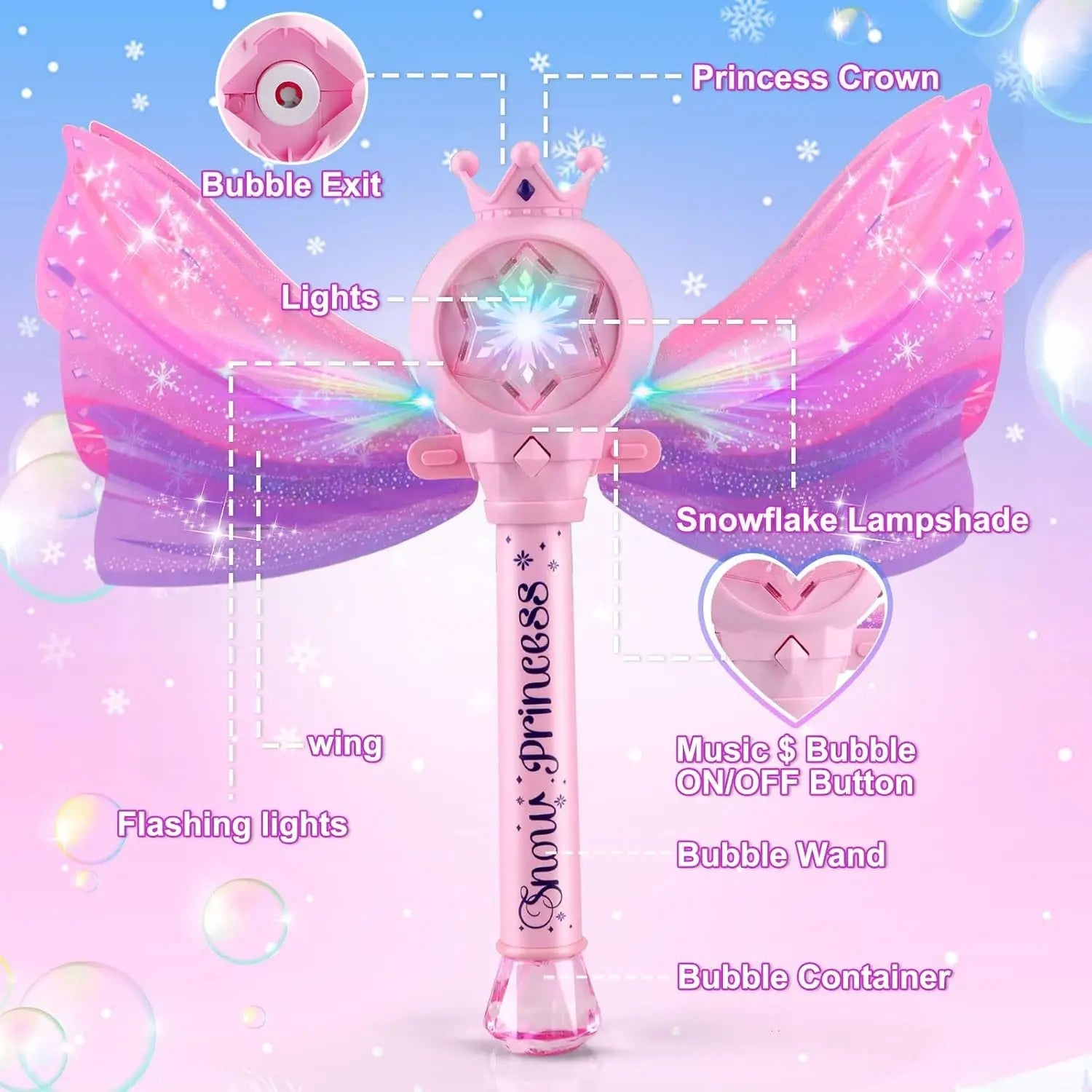 PRINCESS MAGIC BUBBLE WAND