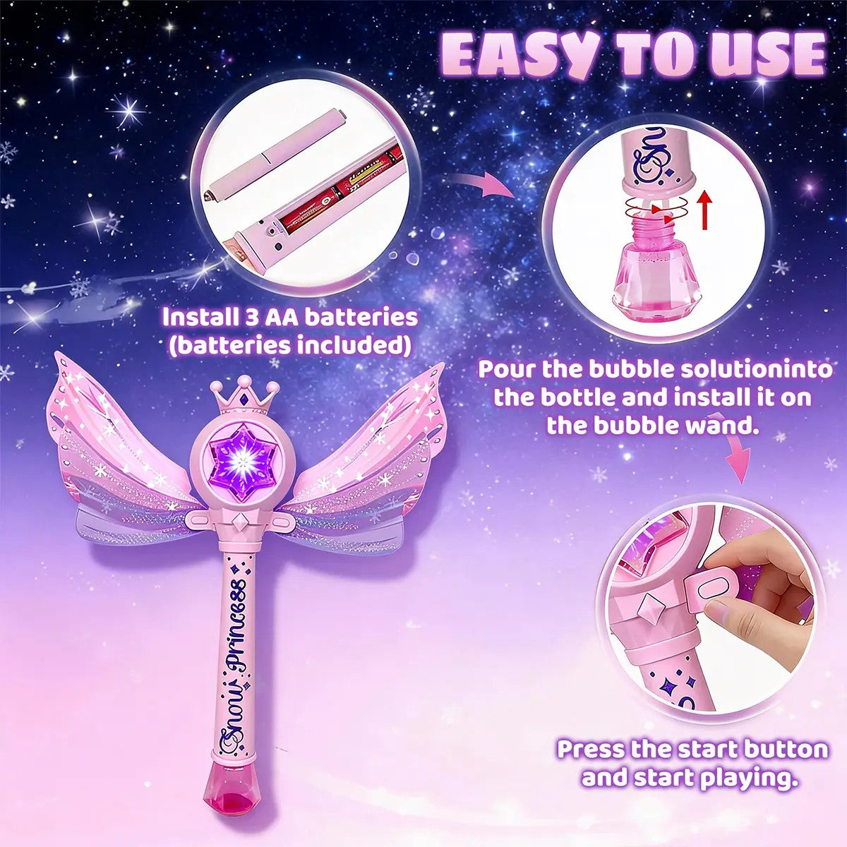 PRINCESS MAGIC BUBBLE WAND