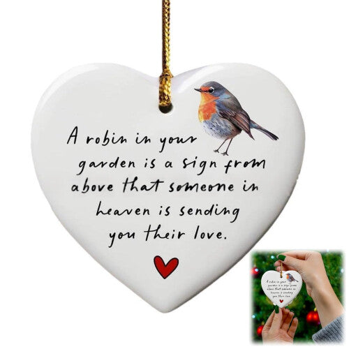 ❤️🐦 A Robin in Your Garden Heart Ornament 🐦❤️