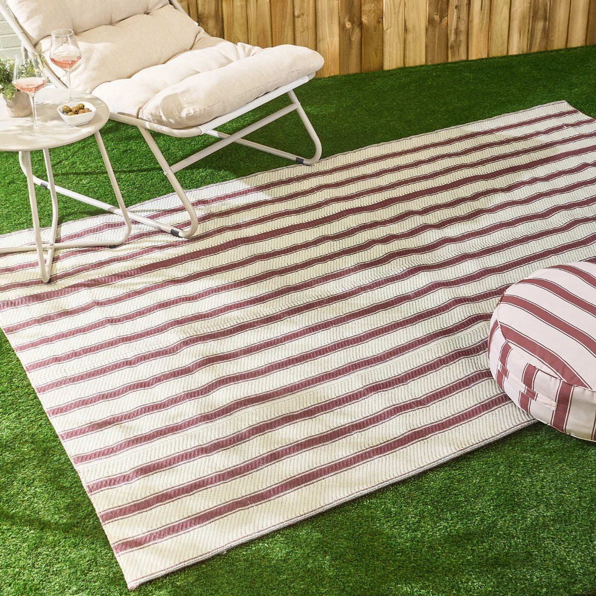 Vintage Stripe Outdoor Rug – Chocolate/Cream