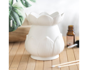 White Lotus Flower Oil Burner