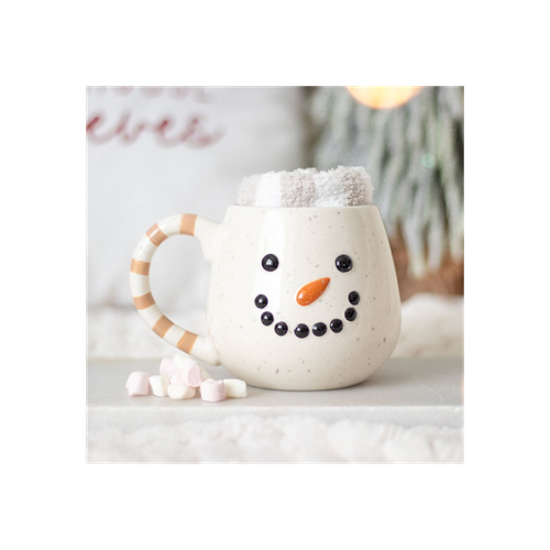 Snowman Mug & Fluffy Socks Gift Set