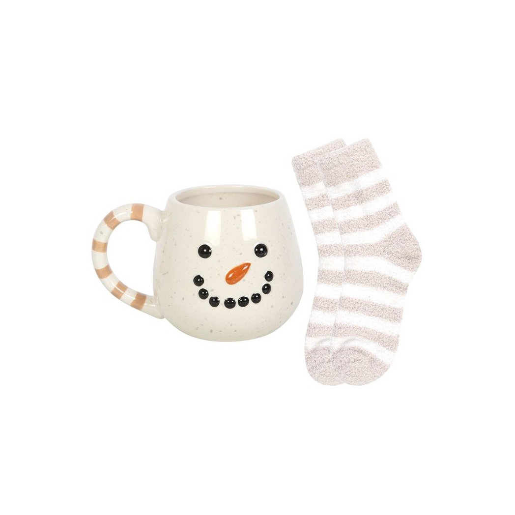 Snowman Mug & Fluffy Socks Gift Set