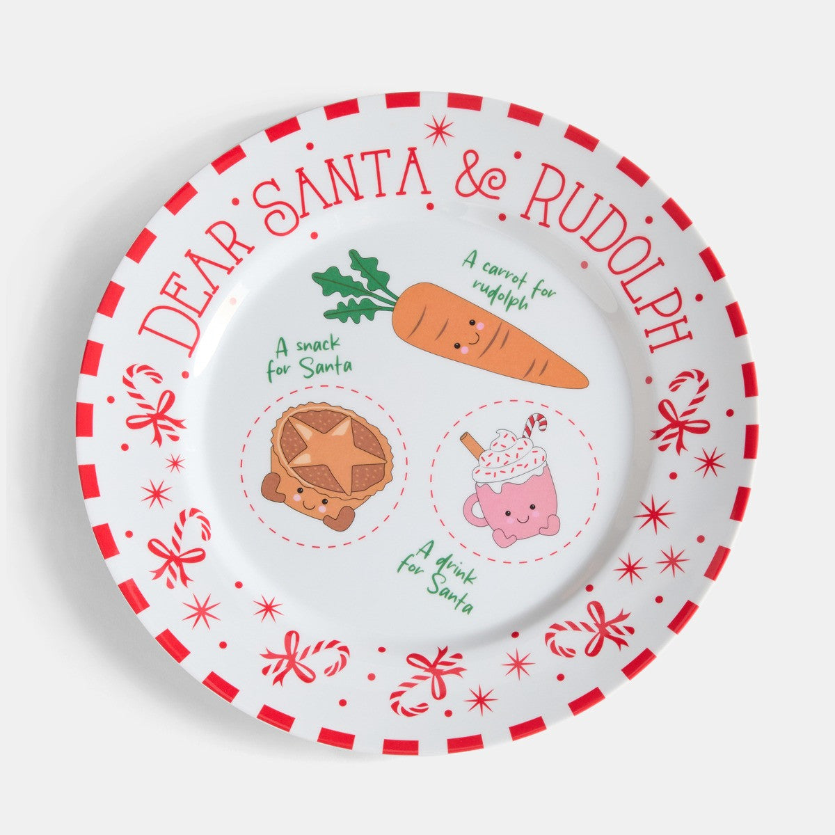 Night Before Christmas Sweetie Pies Plate - White/Red
