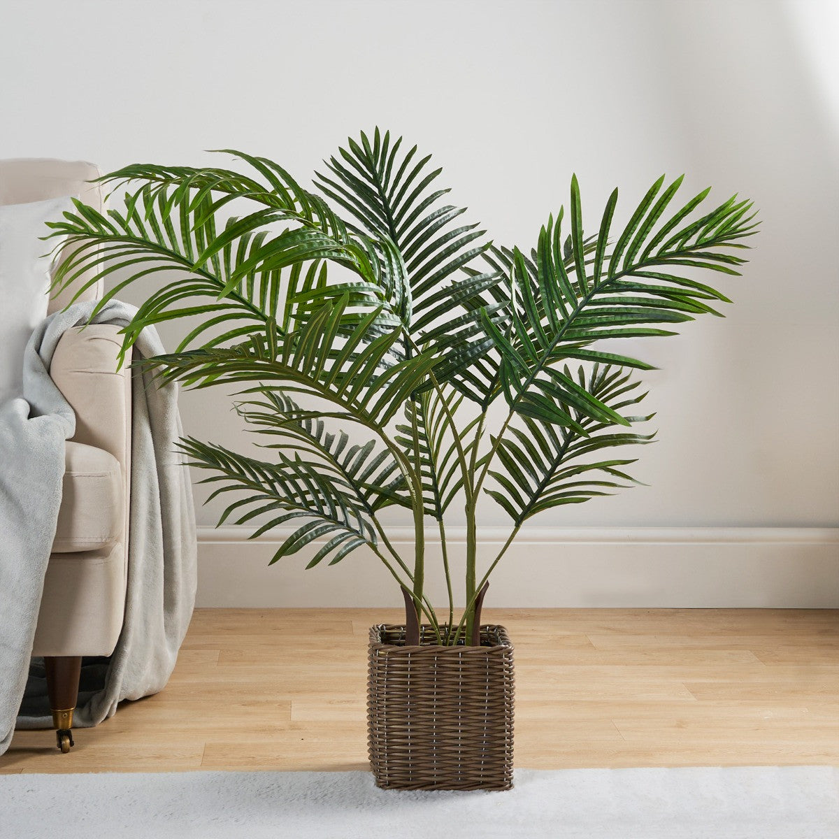 Palm Leaf Tree in Basket – Green (110cm)