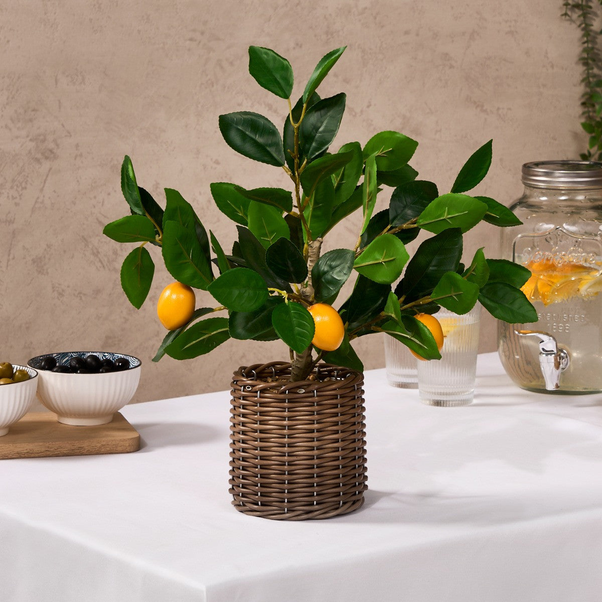 Lemon Tree in Basket – Green/Yellow