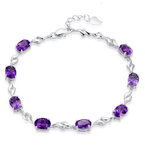 AMETHYST HEART CHAIN BRACELET